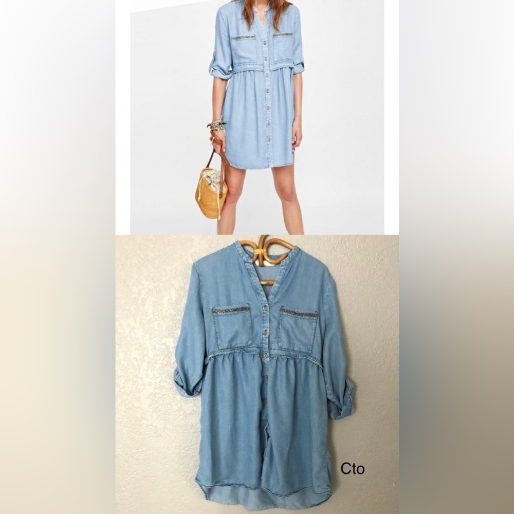 Zara Denim Medium button dress